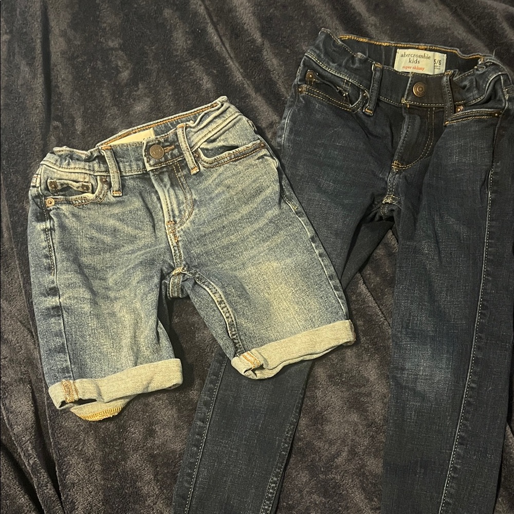 Abercrombie Kids Blue Jeans and Shorts Set